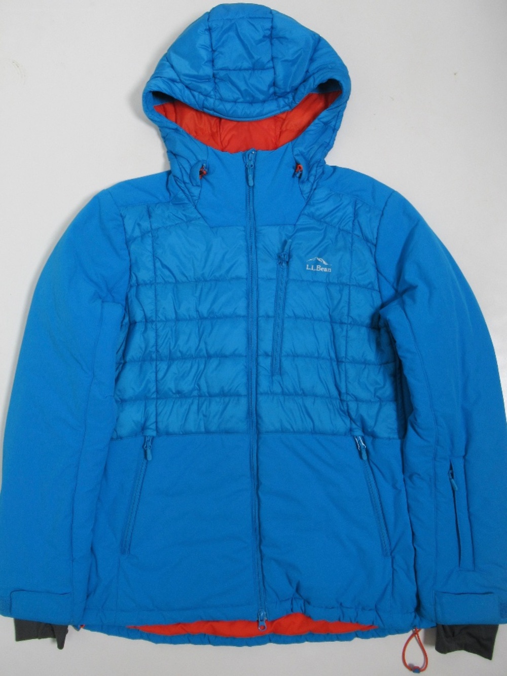 L.L.Bean Men's Rangeley PrimaLoft Fill Ski Hooded Jacket Blue 502449 Size L